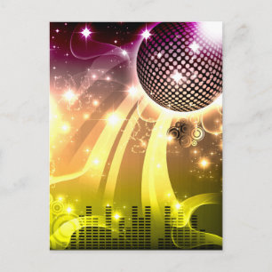disco cityscape postcard