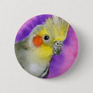 Disco Cockatiel 2 Inch Round Button