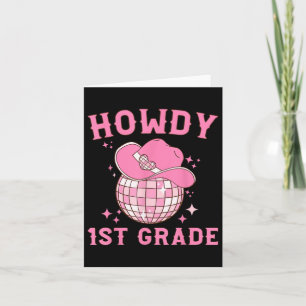 Disco Cowboy Howdy 1st Grade Teacher Western Back Card