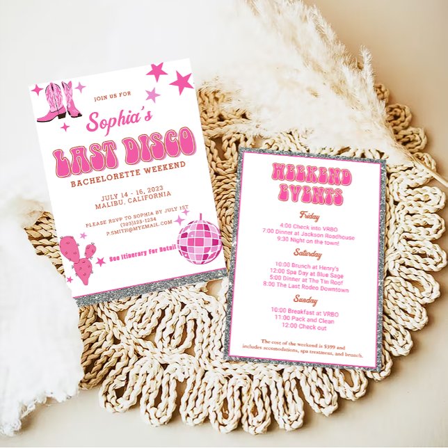 Disco Cowgirl Bachelorette Invitation (Creator Uploaded)