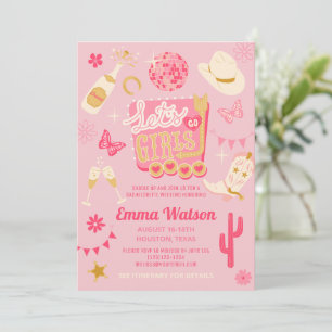 Disco Cowgirl Bachelorette Party Invitation