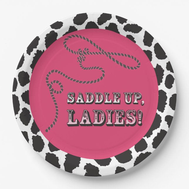 Disco Cowgirl Bachelorette Party Paper Plate (Front)