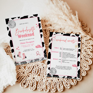 Disco Cowgirl Bachelorette Party Space Cowgirl I Invitation