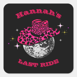 Disco Cowgirl  Bachelorette party   Square Sticker