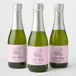 Disco Cowgirl Pink Last Rodeo Bachelorette Party Sparkling Wine Label