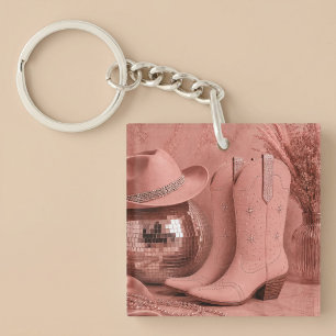 Disco Cowgirl Rhinestone Western Boots Keychain