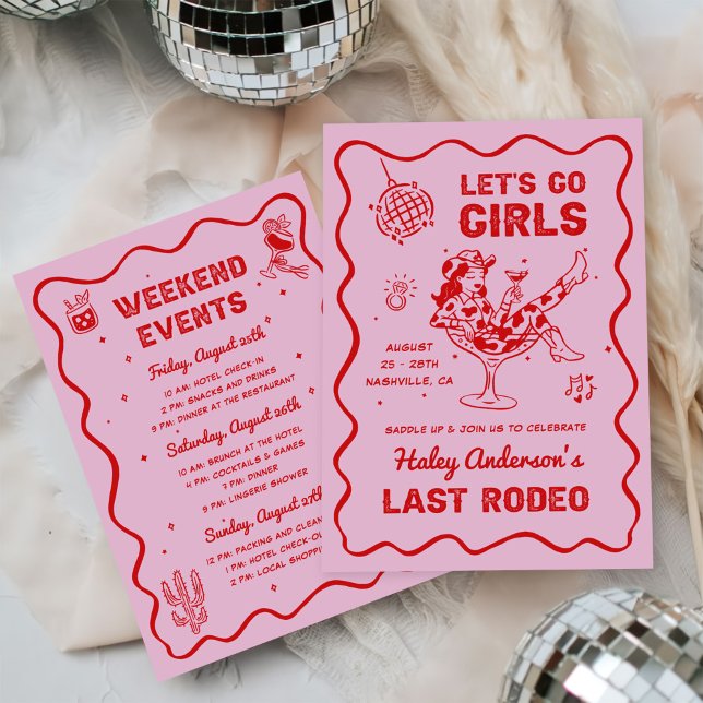 Disco Cowgirl Rodeo Bachelorette Weekend Invitation (Creator Uploaded)