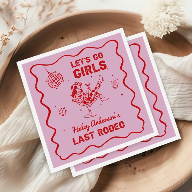Disco Cowgirl Rodeo Bachelorette Weekend Napkin (Creator Uploaded)
