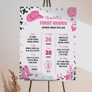 Disco Cowgirl Rodeo First Birthday Milestone Sign