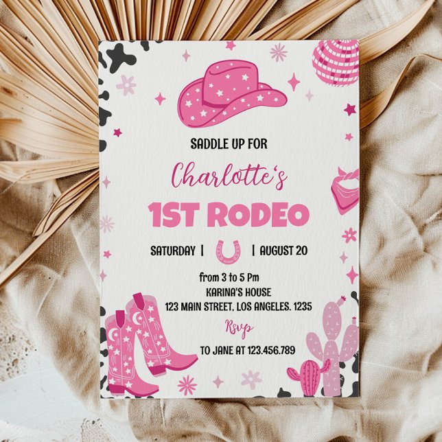 Disco Cowgirl Rodeo Western Invitation d'anniversa (Créateur téléchargé)