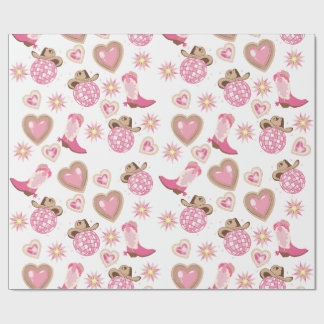 Disco Cowgirl Valentine Wrapping Paper