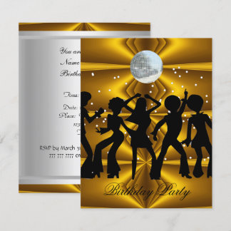 Disco Dance Birthday Party disco ball invitation