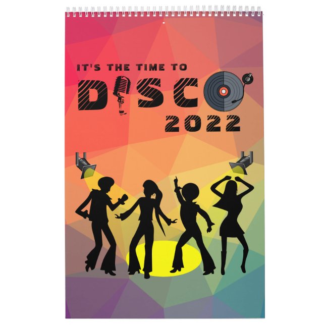 Disco dance floor retro multicolor celebration  calendar (Cover)