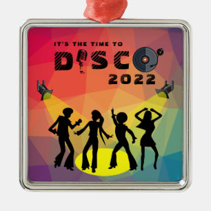 Disco dance floor retro multicolor celebration metal ornament