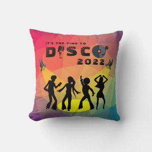 Disco dance floor retro multicolor celebration  throw pillow