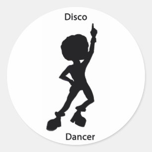 Disco dancer classic round sticker
