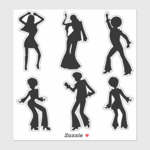 Disco Dancers Silhouettes Sticker