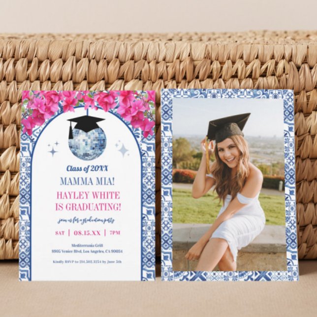 Disco Dancing Queen Graduation Party Invitation (Creator Uploaded)