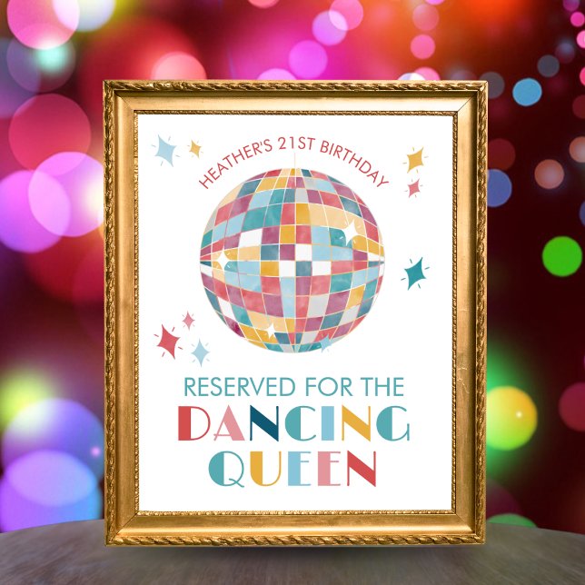 Disco Dancing Queen Guest of Honour Party Sign (Creator Uploaded)