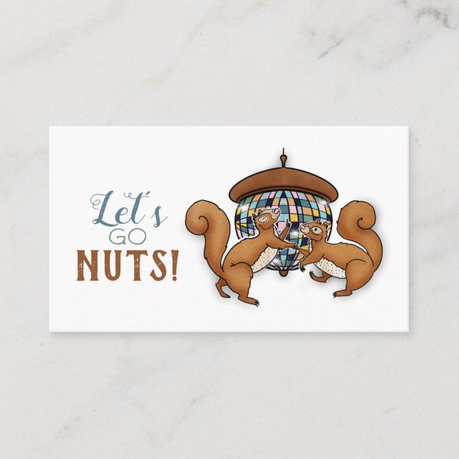 Disco Dancing Squirrels Kids Contact Calling Card (Front)