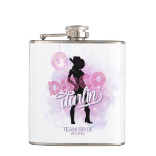 Disco Darlin' Bachelorette Team Bride ID928  Hip Flask