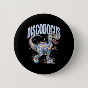 Disco Dinosaur Diplodocus 70s Dino Dancing Funny D 2 Inch Round Button