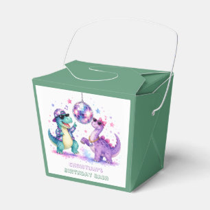 Disco Dinosaur Watercolor Birthday Bash Favour Favor Box