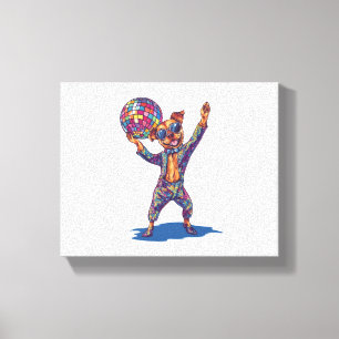 Disco Dog Delight – Funny 70s Party Pup Canvas Print