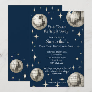 Disco Fever Bachelorette Party – Silver Disco  Invitation