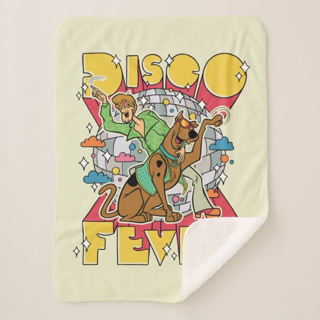 Disco Fever with Scooby and Shaggy Sherpa Blanket (Front)
