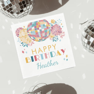 Disco Garden Party 70's Theme Birthday Napkin