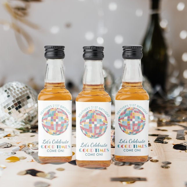 Disco Garden Party Custom Birthday Liquor Bottle Label (Creator Uploaded)