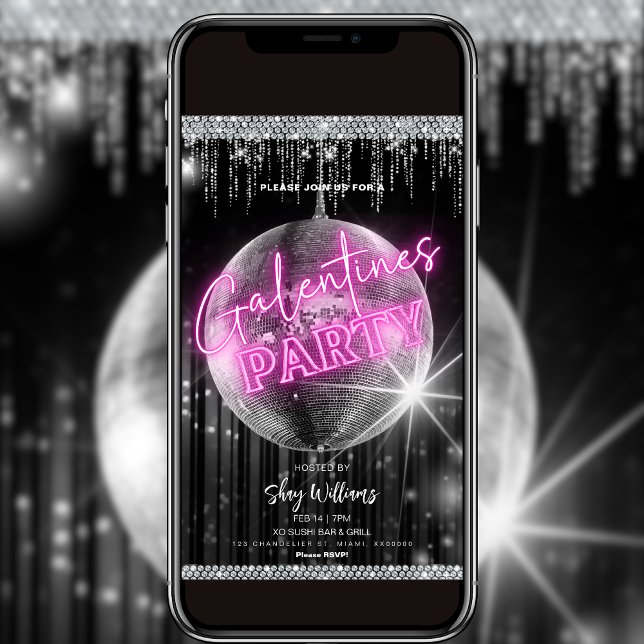 Disco Glam Galentine Party Invitation (Creator Uploaded)