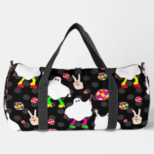 disco halloween african ghost black  duffle bag