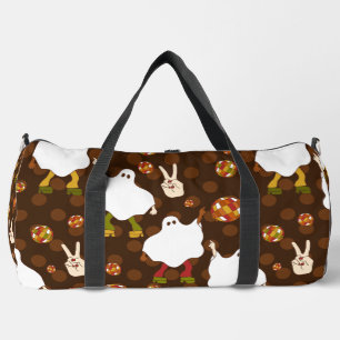 disco halloween african ghost brown duffle bag
