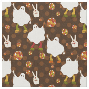 disco halloween african ghost brown fabric