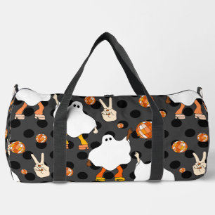 disco halloween african ghost orange duffle bag