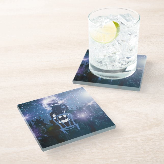 Disco Heartbeat Glass Coaster (Angled)