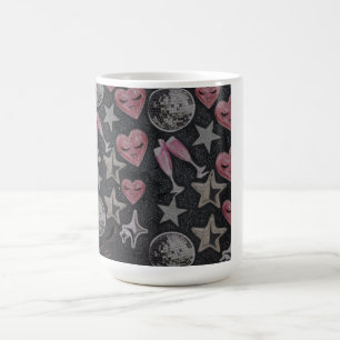Disco Hearts Mug – Cute Glam Gift for Coffee Lover