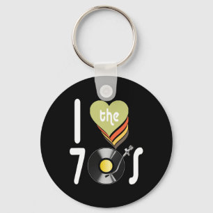Disco I Love 70's Ball Retro Music Vintage Tees  Keychain