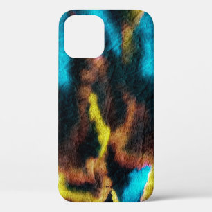 Disco Ikat Pattern. Coloured Dirty Art Background. iPhone 12 Case