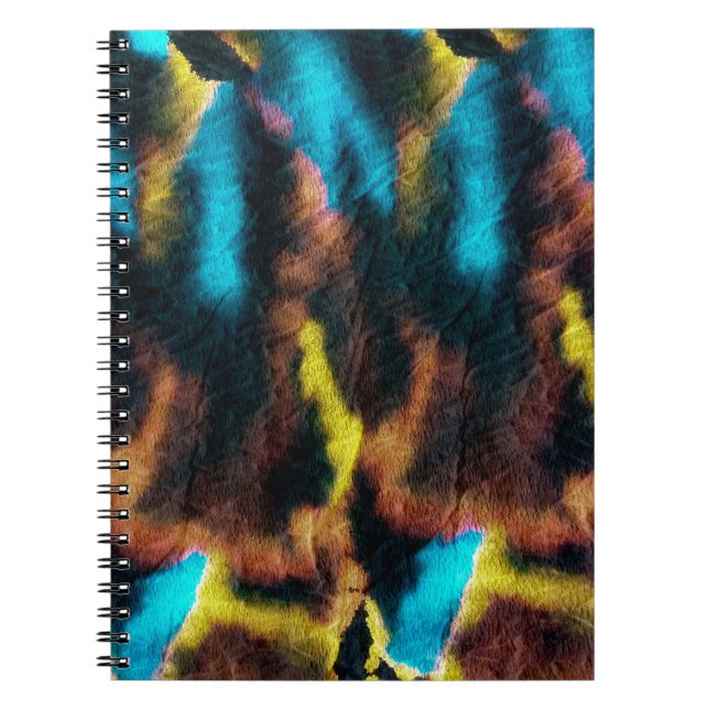 Disco Ikat Pattern. Coloured Dirty Art Background. Notebook (Front)