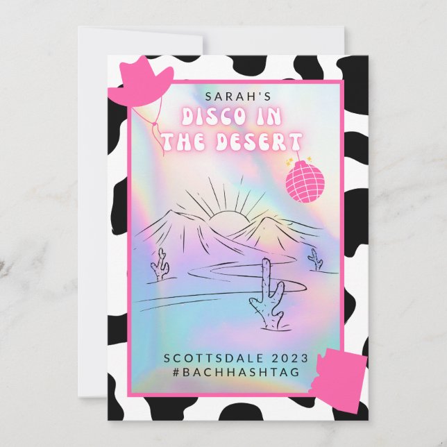 "Disco in the Desert" Scottsdale Bach Invitation (Front)