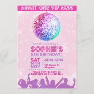 Disco Invite Printable Personalised Invitation