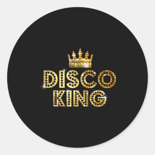 Disco King Funky Vintage 70s 80s For Dance Parties Classic Round Sticker