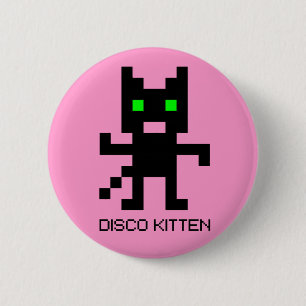 Disco Kitten 2 Inch Round Button