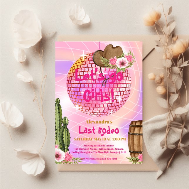 Disco Last Rodeo Cowgirl Bridal Shower Invitation (Creator Uploaded)