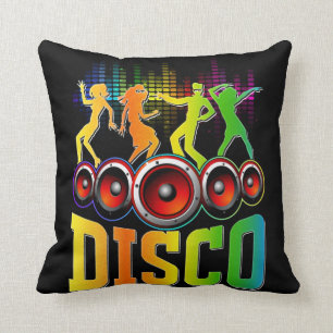Disco Music 80s 90s Party Groove Funky Music Throw Pillow