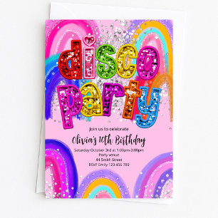 Disco Party Birthday Invitation