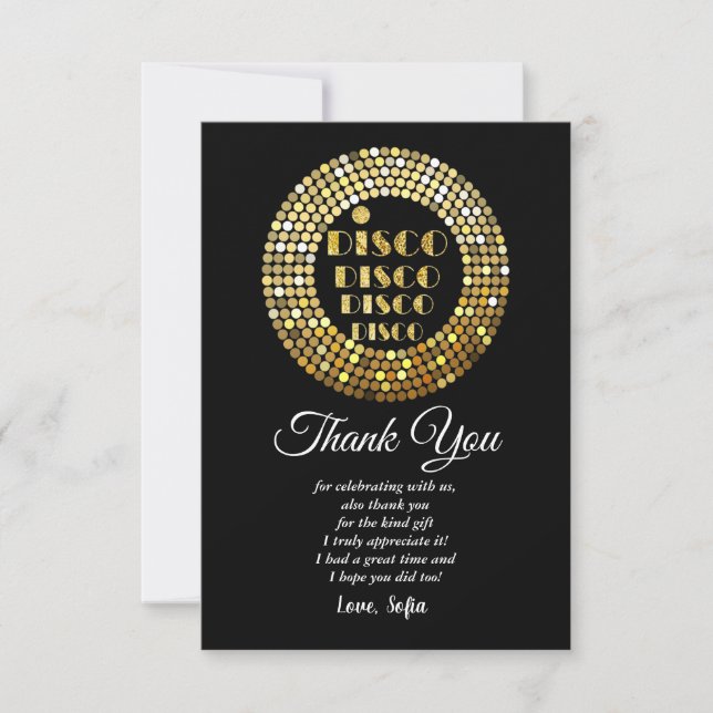 disco party dance party 70s gold disco ball invita invitation (Front)